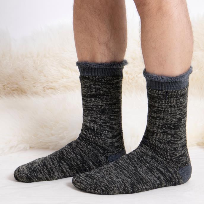 totes toasties® Mens 3.0 TOG  Brushed Inside Thermal Lined Socks (Twin Pack) Black Twist Extra Image 2